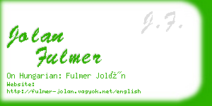 jolan fulmer business card